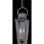 Outdoor-Pendant-2-Light-With-Aged-Pewter-Finish-Hand-Worked-Iron-Material-Candelabra-7-inch-Wide-120-Watts-0