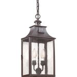 Outdoor-Pendant-2-Light-with-Old-Bronze-Finish-Hand-Forged-Iron-Material-Candelabra-9-inch-Wide-120-Watts-0
