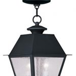 Outdoor-Pendants-2-Light-with-Seeded-Glass-Black-Size-9-in-120-Watts-World-of-Crystal-0