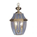 Outdoor-Pendants-2-Light-with-Solid-Brass-Clear-Beveled-Glass-Antique-Brass-Size-11-in-120-Watts-World-of-Crystal-0