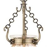 Pendants-Porch-2-Light-with-Hand-Crafted-Clear-Melon-Glass-Antique-Brass-Size-9-in-120-Watts-World-of-Crystal-0-0