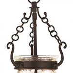 Pendants-Porch-2-Light-with-Hand-Crafted-Clear-Melon-Glass-Olde-Bronze-Size-9-in-120-Watts-World-of-Crystal-0