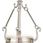 Pendants-Porch-2-Light-with-Hand-Crafted-Clear-Melon-Glass-Polished-Nickel-Size-9-in-120-Watts-World-of-Crystal-0