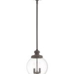 Pendants-Porch-2-Light-with-Hand-Crafted-Clear-Seeded-Bronze-Size-10-in-120-Watts-World-of-Crystal-0