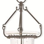 Pendants-Porch-2-Light-with-Hand-Crafted-Fluted-Clear-Glass-Bronze-Size-10-in-120-Watts-World-of-Crystal-0