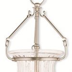 Pendants-Porch-2-Light-with-Hand-Crafted-Fluted-Clear-Glass-Brushed-Nickel-Size-10-in-120-Watts-World-of-Crystal-0