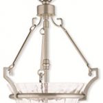 Pendants-Porch-2-Light-with-Hand-Crafted-Fluted-Clear-Glass-Brushed-Nickel-Size-11-in-120-Watts-World-of-Crystal-0