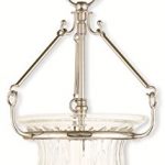 Pendants-Porch-2-Light-with-Hand-Crafted-Fluted-Clear-Glass-Polished-Nickel-Finish-Size-10-in-120-Watts-World-of-Crystal-0