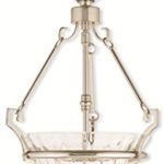Pendants-Porch-2-Light-with-Hand-Crafted-Fluted-Clear-Glass-Polished-Nickel-Size-11-in-120-Watts-World-of-Crystal-0