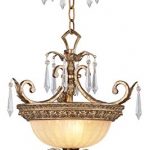 Pendants-Porch-2-Light-with-Hand-Crafted-Gold-Dusted-Glass-Hand-Painted-Vintage-Gold-Leaf-Size-16-in-120-Watts-World-of-Crystal-0