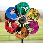 Plow-Hearth-54345-Gala-4-Blade-Solar-Powered-Outdoor-Garden-Wind-Spinner-Sculpture-with-LED-Lights-24-x-2075-x-84-Multicolor-0-0