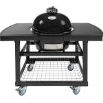 Primo-Oval-JR-200-Ceramic-Smoker-Grill-On-Cart-with-2-Piece-Island-Top-0