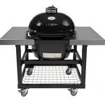 Primo-Oval-LG-300-Ceramic-Smoker-Grill-On-Cart-with-2-Piece-SS-Side-Tables-0