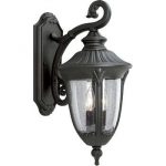 Progress-Lighting-P5822-31-Cast-Aluminum-Wall-Lantern-with-Clear-Seeded-Glass-Textured-Black-0