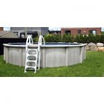 QCA-Spas-217PD2452-Parthenon-Deluxe-24-Feet-Round-and-52-Inch-Above-Ground-Pool-with-Blue-Overlap-Liner-0