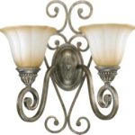 Quorum-5526-2-58-Summerset-Two-Light-Wall-Bracket-Mystic-Silver-Finish-with-Antique-Amber-Scavo-Glass-0