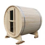RGX-4-Persons-Traditional-Indoor-and-Outdoor-Hemlock-Dry-Wet-Wooden-Barrel-Sauna-Room-Equipped-with-Harvia-Sauna-Electrical-Heater-and-Sauna-Stove-0