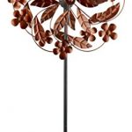 Red-Carpet-Studios-34439-Outdoor-Dcor-Wind-Spinner-Solar-Metal-Garden-Stake-Flowers-and-Leaves-0