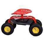 Red-Rolling-Garden-Cart-Work-Seat-W-Heavy-Duty-Tool-Tray-Gardening-Plan-0-2