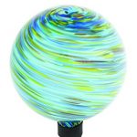 Russco-III-GD137197-Glass-Gazing-Ball-10-Blue-Swirl-0