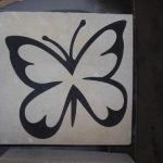 Sandblast-Engraved-Natural-Decorative-Stepping-Stone-Butterfly-Outline-0