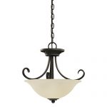 Sea-Gull-Lighting-51120-820-Del-Prato-Two-Light-Semi-Flush-Convertible-Pendant-with-Seeded-Acid-Etched-Cafe-Tint-Glass-Shade-Chestnut-Bronze-Finish-0