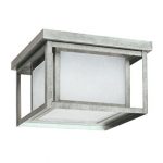Sea-Gull-Lighting-79039EN3-57-Hunnington-Two-Light-Outdoor-Flush-Mount-Ceiling-Light-with-Etched-Seeded-Glass-Panels-Weathered-Pewter-Finish-0
