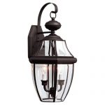 Sea-Gull-Lighting-8039-12-2-Light-Lancaster-Medium-Outdoor-Wall-Lantern-Clear-Beveled-Glass-and-Black-0