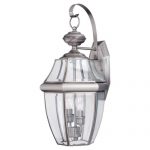 Sea-Gull-Lighting-8039-965-2-Light-Lancaster-Medium-Outdoor-Wall-Lantern-Clear-Beveled-Glass-and-Antique-Brushed-Nickel-0