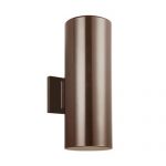 Sea-Gull-Lighting-8313802EN3-10-Outdoor-Cylinders-Wall-Sconce-2-Light-LED-19-Total-Watts-Bronze-0