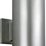 Sea-Gull-Lighting-8313802EN3-753-Outdoor-Cylinders-Wall-Sconce-2-Light-LED-19-Total-Watts-Brushed-Nickel-0