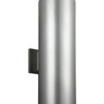 Sea-Gull-Lighting-8313902EN3-753-Outdoor-Cylinders-Wall-Sconce-2-Light-LED-19-Total-Watts-Brushed-Nickel-0