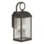 Sea-Gull-Lighting-88190-802-Outdoor-Sconce-with-Seeded-Water-Glass-Shades-Obsidian-Mist-Finish-0