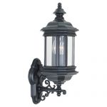 Sea-Gull-Lighting-8838-12-Outdoor-Sconce-with-Clear-Beveled-Glass-Shades-Black-Finish-0