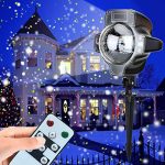 Snowfall-Light-Projector-AVEKI-Rotating-Waterproof-White-Snowflake-Fairy-Landscape-Projection-Lights-with-Wireless-Remote-for-Outdoor-Wedding-Christmas-Halloween-Holiday-Outside-Decoration-0