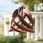 Solar-Copper-Colored-Metal-Garden-Wind-Spinner-Sculpture-Decorative-Yard-Art-215-Diam-x-75-H-0