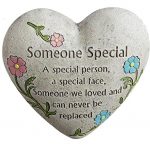 Someone-Special-Engraved-Painted-Heart-Memorial-Garden-Stone-Cement-Construction-6L-x-6W-x-3H-0