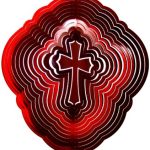 Stainless-Steel-Cross-Design-12-Inch-Wind-Spinner-Red-0