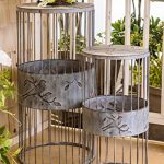 Sullivans-Bird-Design-Pedestal-Metal-Gray-Garden-Equipment-Set-of-2-0-0
