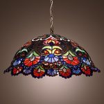 Tiffany-Pendant-Light-with-2-Light-in-Artistic-Patterned-Shade-0