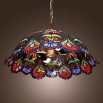 Tiffany-Pendant-Light-with-2-Light-in-Artistic-Patterned-Shade-0-2