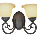 Two-Light-Antique-Bronze-Crushed-Stone-Glass-Wall-Light-0