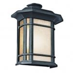Two-Light-Black-Tea-Stained-Linen-Glass-Wall-Lantern-0