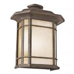 Two-Light-Rust-Tea-Stained-Linen-Glass-Wall-Lantern-0
