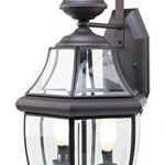 Two-Light-Weathered-Bronze-Clear-Beveled-Curved-Glass-Wall-Lantern-0-0