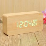 USB-Voice-Control-Wooden-Wooden-Rectangle-Temperature-LED-Digital-Alarm-Clock-Humidity-Thermometer-Model-Maize-Yellow-Wood-Green-LED-0-2