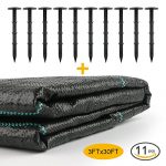 WINIT-11-Piece-Weed-Barrier-Fabric-3ftx30ft-with-10-Landscape-Stakes-Heavy-Duty-UV-Stabilized-Garden-Landscape-Weed-Control-Mat-Sunbelt-Ground-Cover-and-Durable-Anchoring-Spikes-0