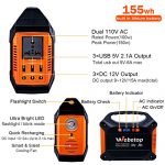 Webetop-155Wh-42000mAh-Portable-Generator-Inverter-Battery-100W-Camping-Emergency-Home-Use-UPS-Power-Source-Charged-by-Solar-PanelWall-Car-with-110V-AC-Outlet3-DC-12V3-USB-Port-0-0