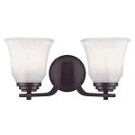 Westinghouse-6220500-Wensley-Two-Light-Interior-Wall-Fixture-Oil-Rubbed-Bronze-Finish-with-White-Alabaster-Glass-0