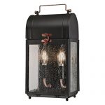 Westinghouse-6334900-Mulberry-Two-Light-Outdoor-Wall-Fixture-Matte-Black-Finish-with-Washed-Copper-Accents-and-Clear-Seeded-Glass-0